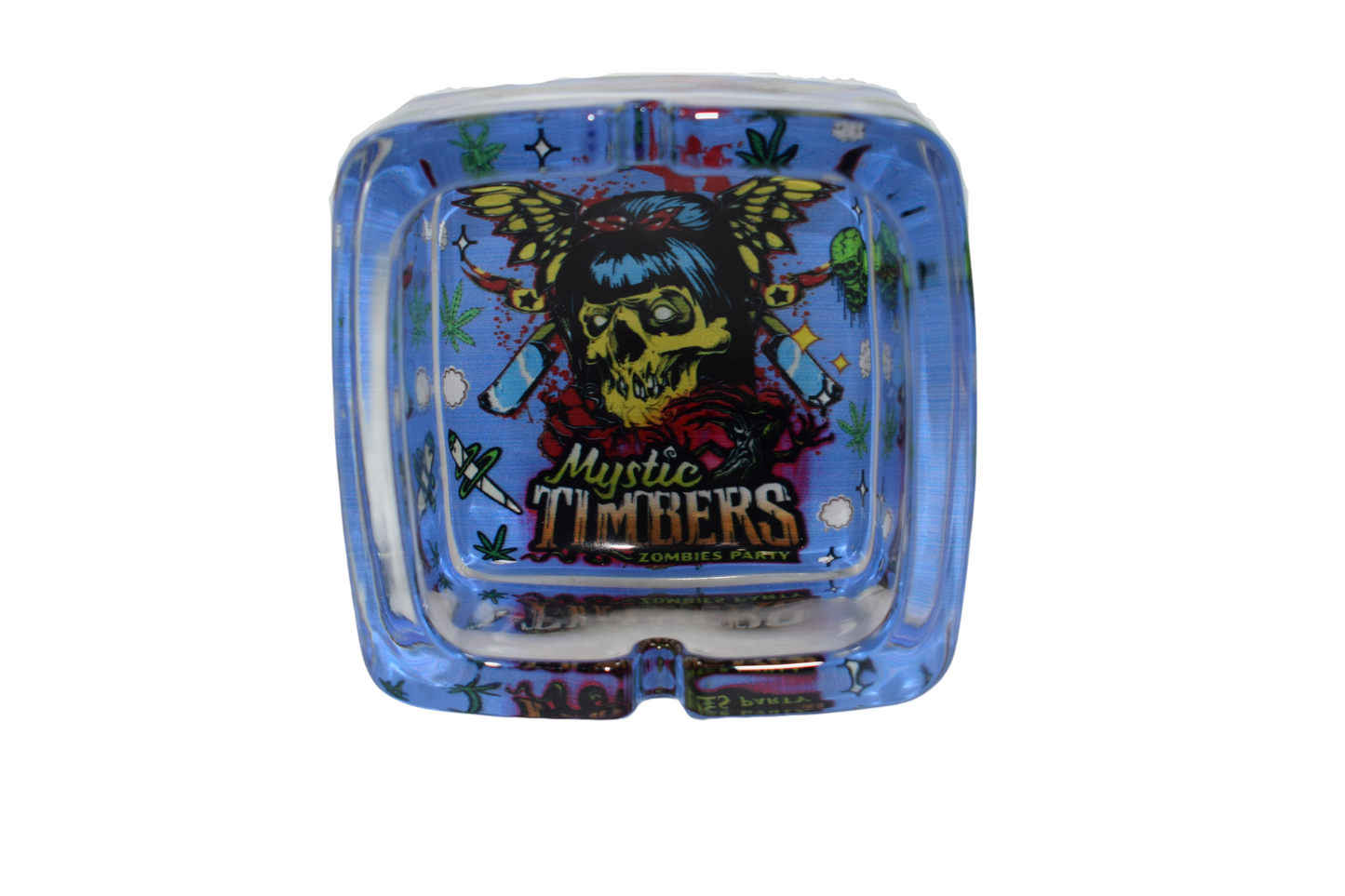 Mystic timbers party premium glass ash tray