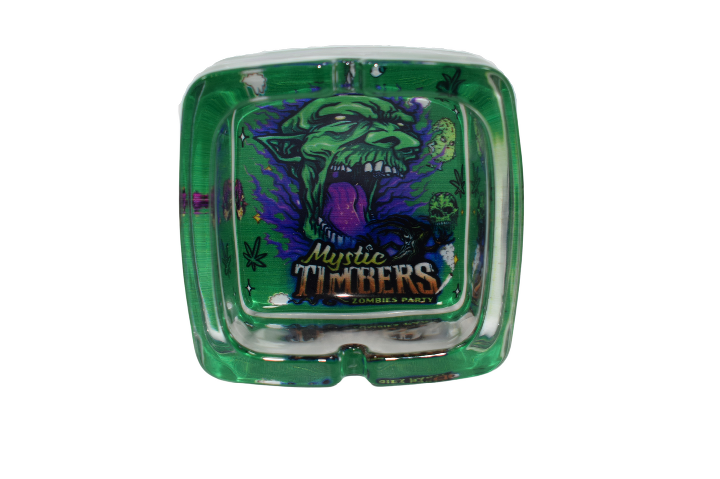 Mystic timbers party premium glass ash tray